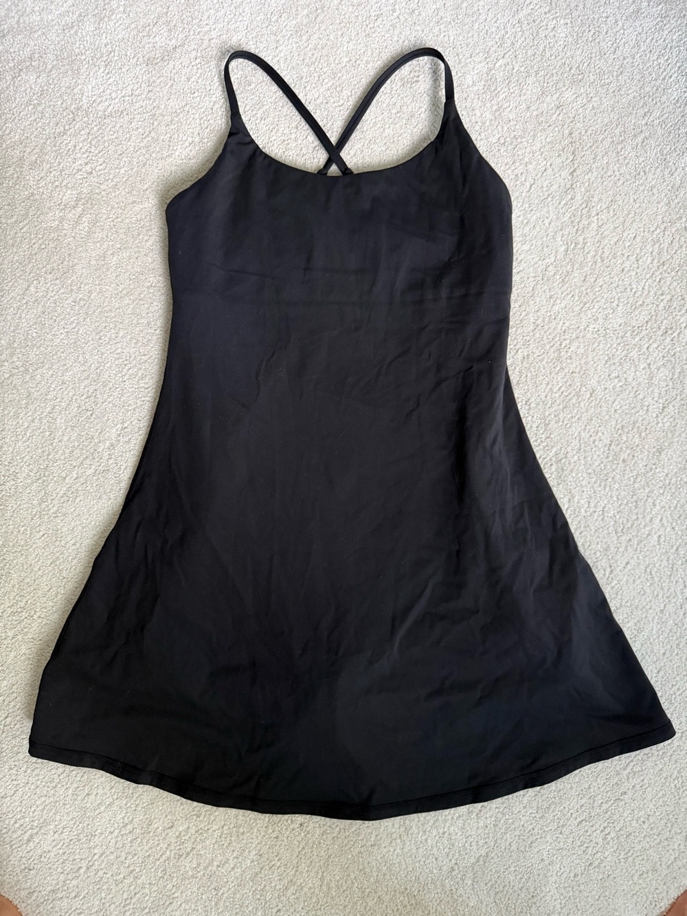 Black Strappy Slip Romper Jumpsuit W Built in Sports Bra